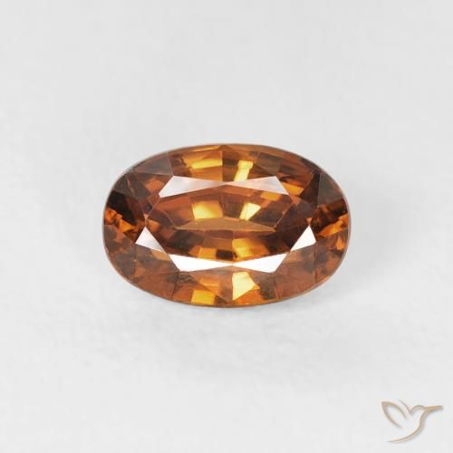 0.87ct Натуральный Средний апельсин Циркон, Овал, Чистота VVS