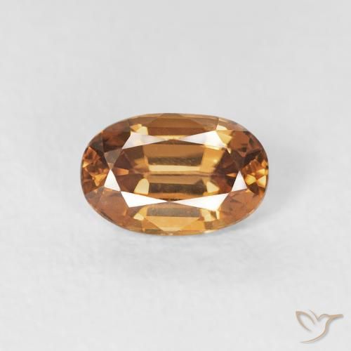 0.76ct Натуральный Ржавый апельсин Циркон, Овал, Чистота VVS