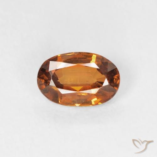 0.68ct Натуральный Темно-оранжевый Циркон, Овал, Чистота VVS