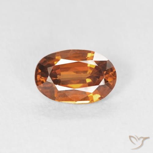 0.73ct Натуральный Оранжево-коричневый Циркон, Овал, Чистота VVS