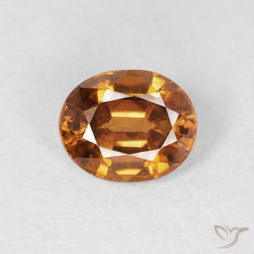 1.00ct Натуральный Средний апельсин Циркон, Овал, VVS-VS