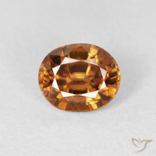 1.02ct Натуральный Средний апельсин Циркон, Овал, Чистота VS