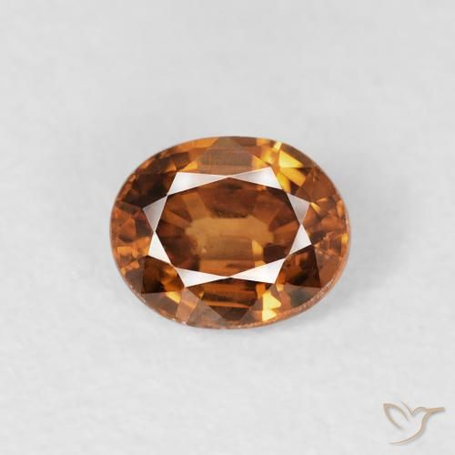 0.88ct Натуральный Средний апельсин Циркон, Овал, Чистота VS