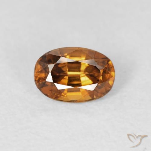0.84ct Натуральный Оранжево-коричневый Циркон, Овал, Чистота VS