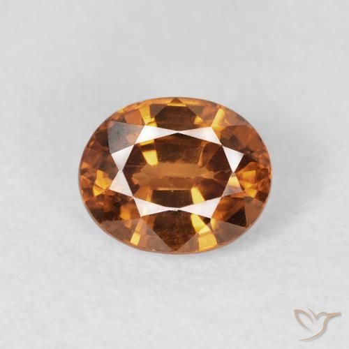 1.13ct Натуральный Оранжево-коричневый Циркон, Овал, Чистота VS