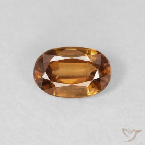 0.70ct Натуральный Коричневато-оранжевый Циркон, Овал, VVS-VS