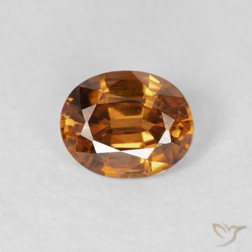 0.90ct Натуральный Средний апельсин Циркон, Овал, VVS-VS