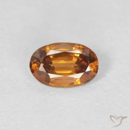 0.66ct Натуральный Средний апельсин Циркон, Овал, VVS-VS