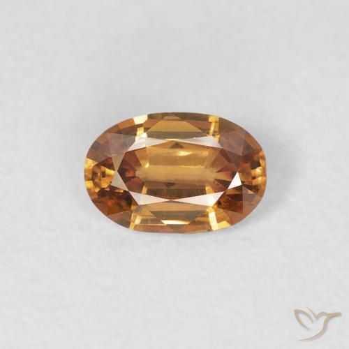 0.60ct Натуральный Средний апельсин Циркон, Овал, VVS-VS