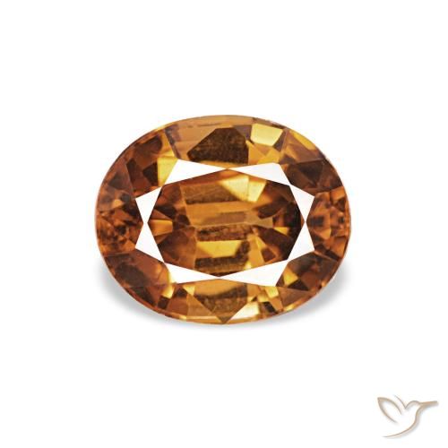 1.04ct Medium Dark-Orange Циркон, Овал, VVS-VS
